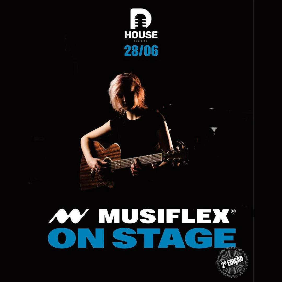 A Musiflex volta à D House Curitiba para mais um dia inesquecível! O show semestral dos alunos reúne apresentações dos mais variados estilos musicais, onde cada aluno sobe ao palco para mostrar sua evolução, talento e paixão pela música. Prepare-se para um dia cheio de emoção, energia e muita música ao vivo! Abertura da casa: 14h Início: 15h